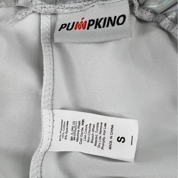 Pumpkino Silver Iridescent Side Pocket Jogger Pants Size Small Women’s - Picture 2 of 4